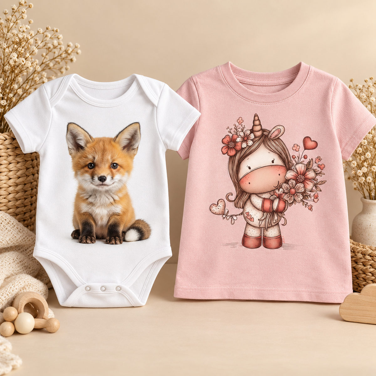 Personalisierter Babybody und Kinder-T-Shirt
