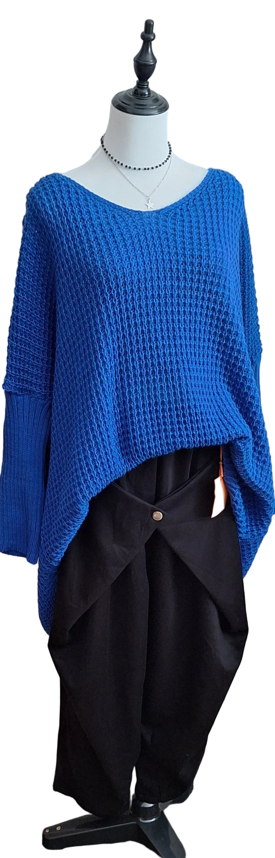 Grob Strick-Pulli stylischen V-Ausschnitt