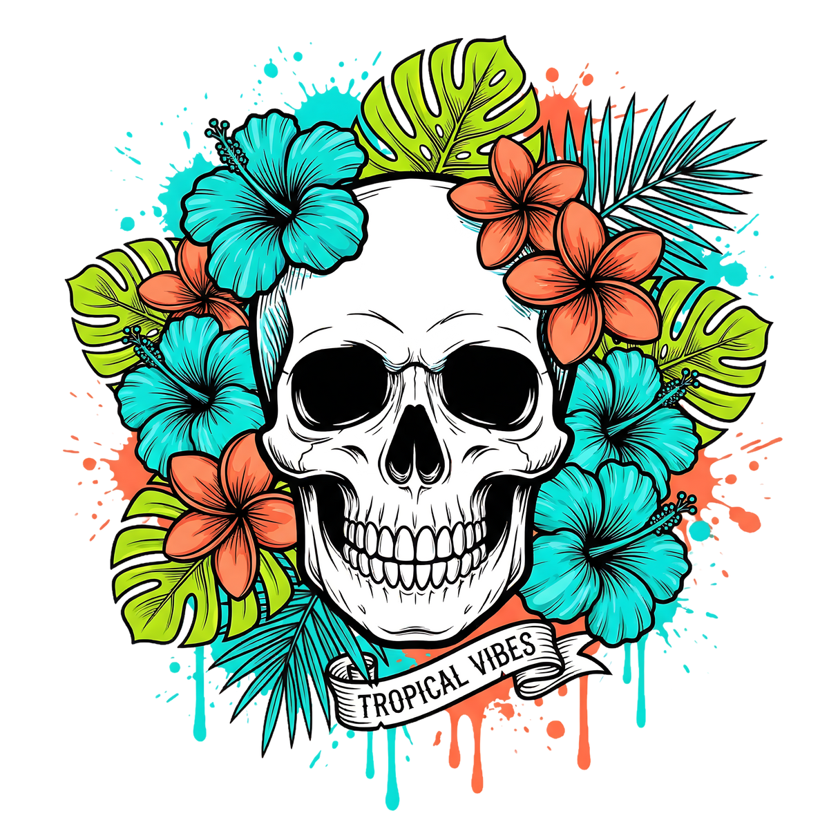 Floral Skull 12 – Bügelbild BB-6021