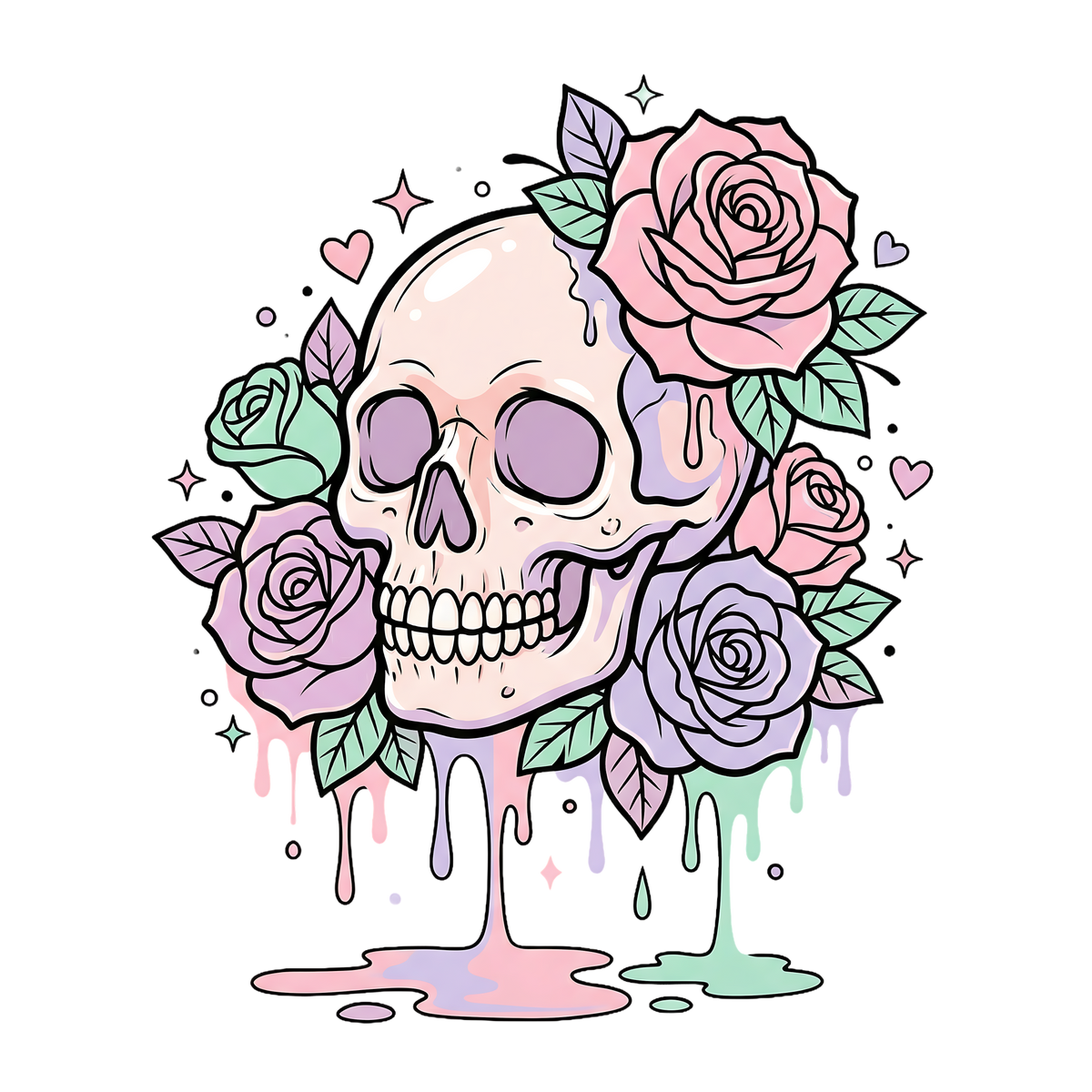 Floral Skull 13 – Bügelbild BB-6022