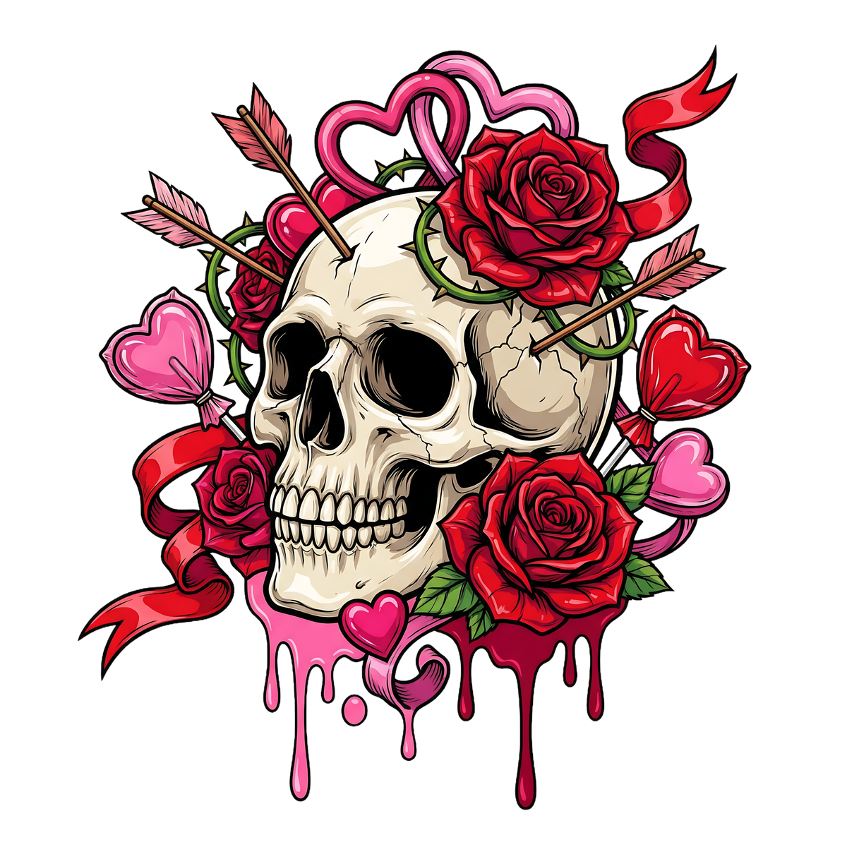 Floral Skull 15 – Bügelbild BB-6024