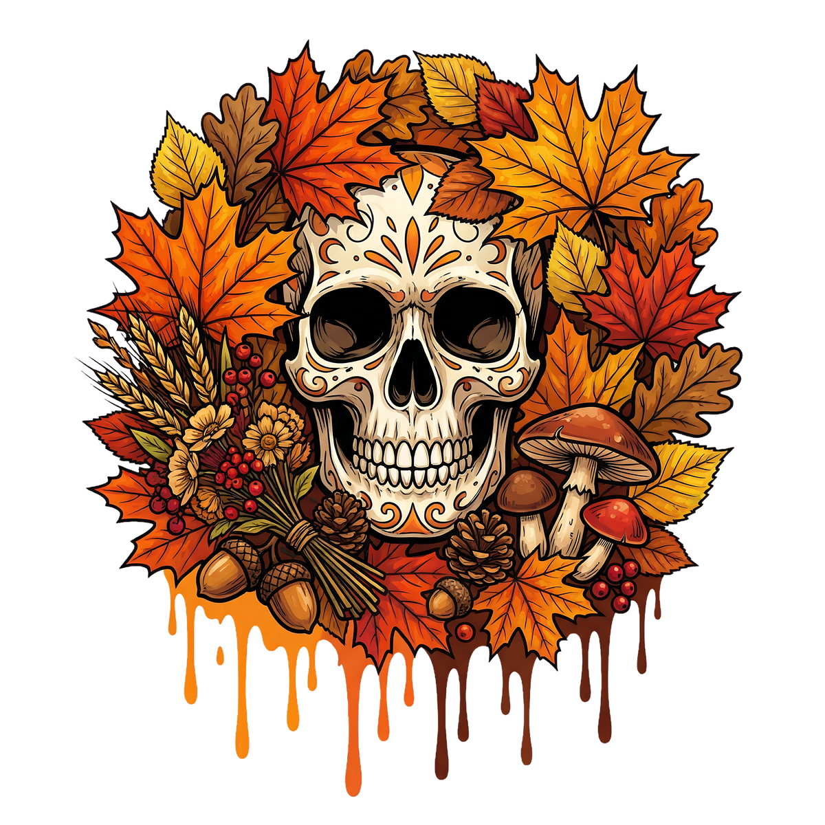Floral Skull 16 – Bügelbild BB-6025