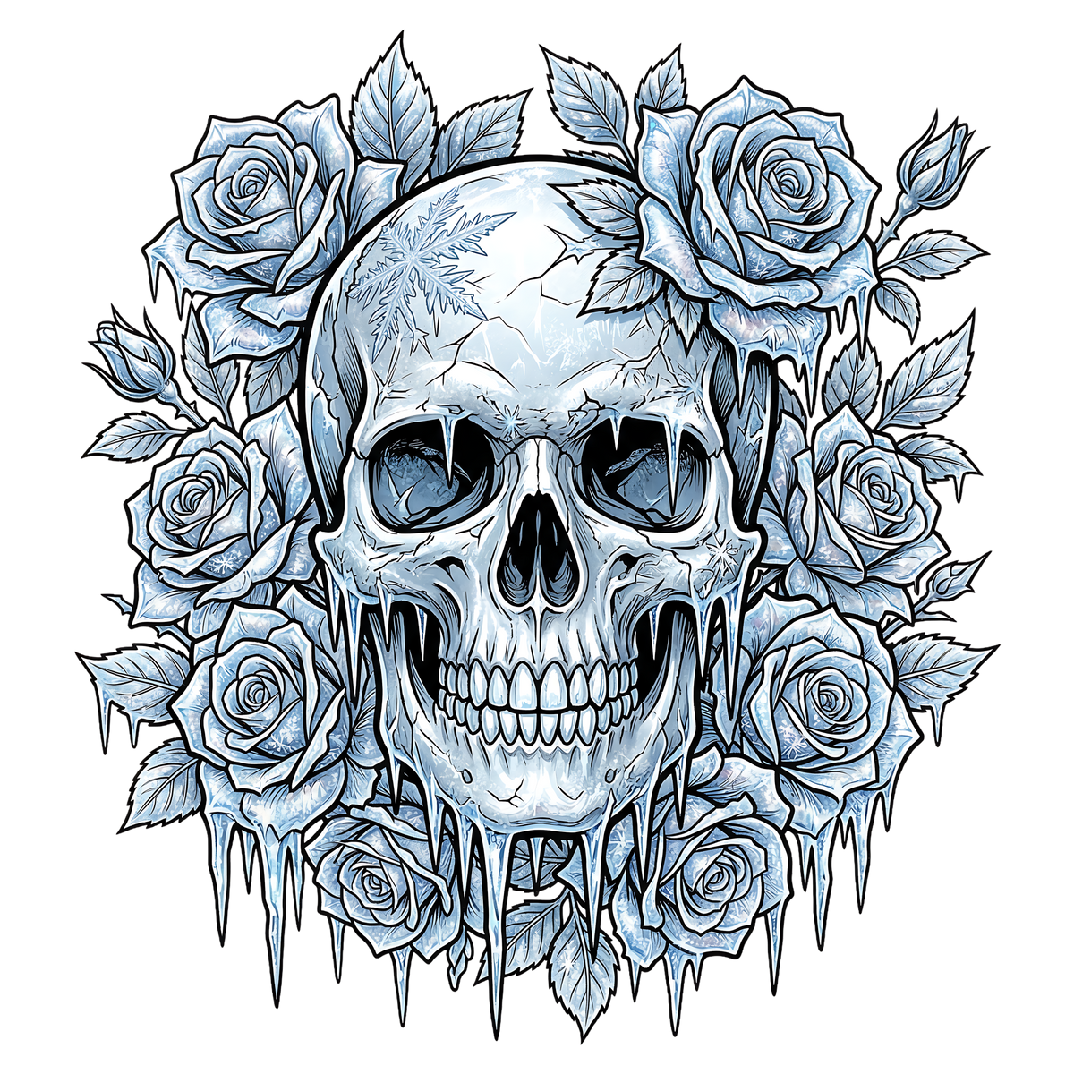 Floral Skull 17 – Bügelbild BB-6026