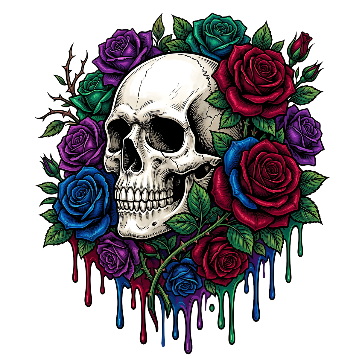 Floral Skull 18 – Bügelbild BB-6027