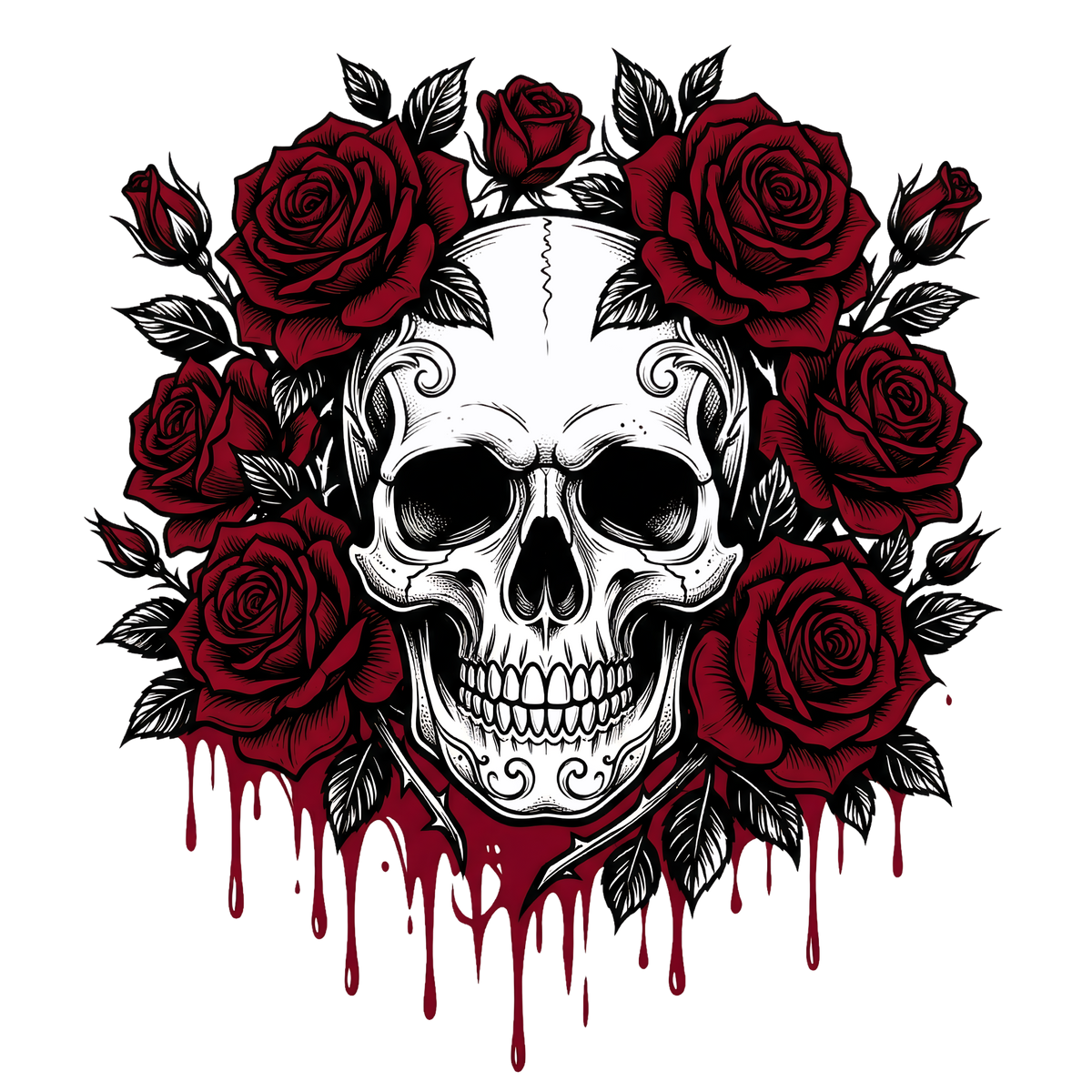 Floral Skull 19 – Bügelbild BB-6028