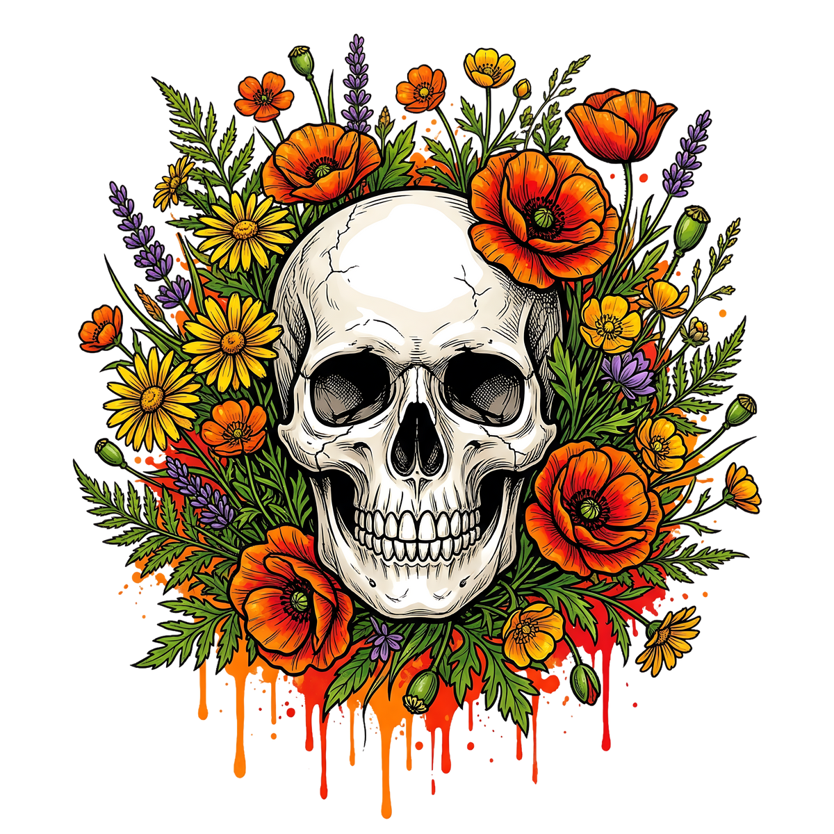 Floral Skull 2 – Bügelbild BB-6011