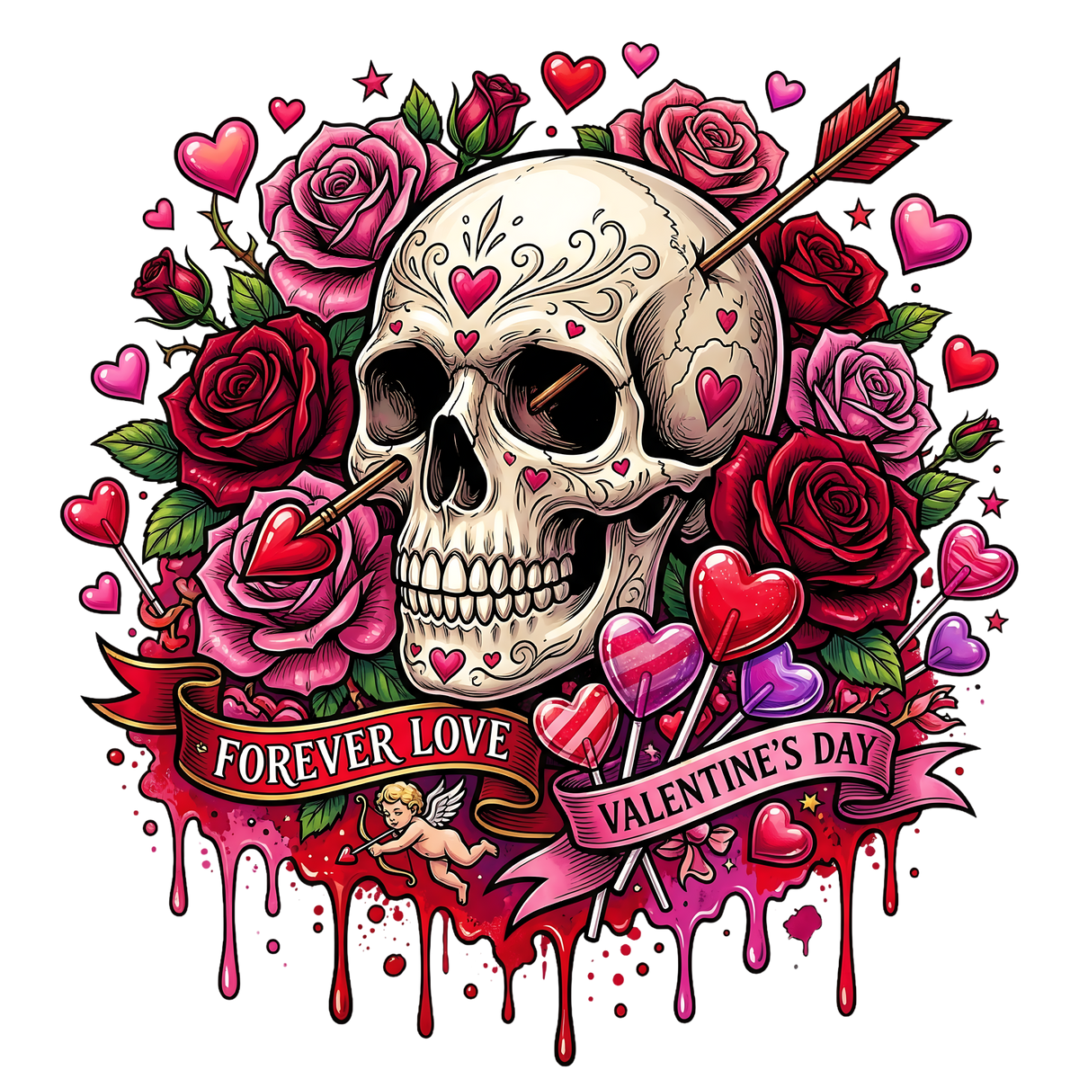 Floral Skull 21 – Bügelbild BB-6030