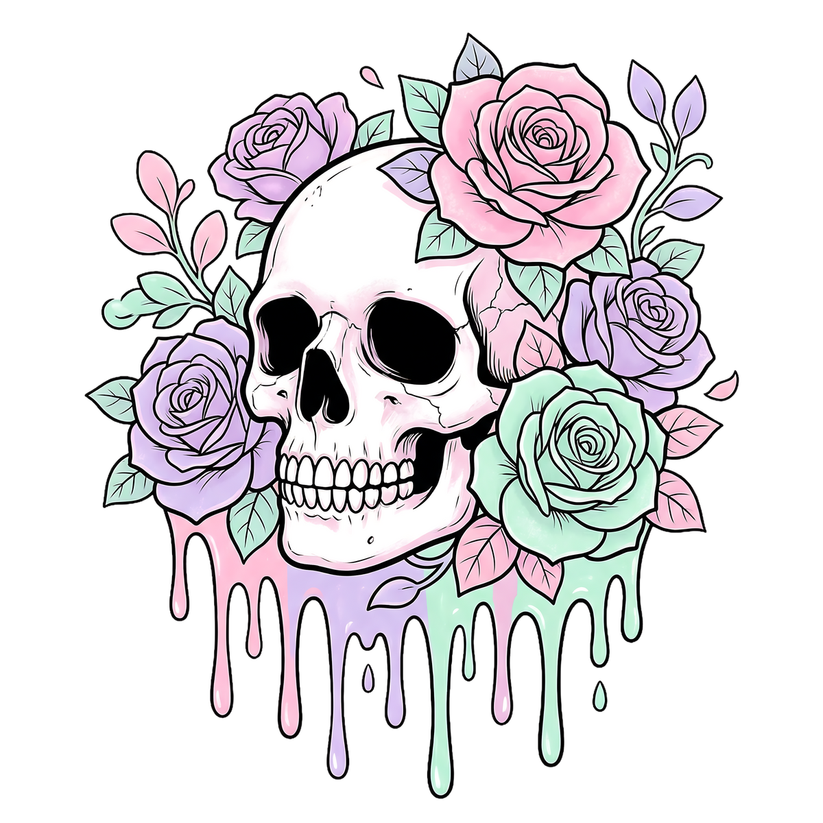 Floral Skull 29 – Bügelbild BB-6038