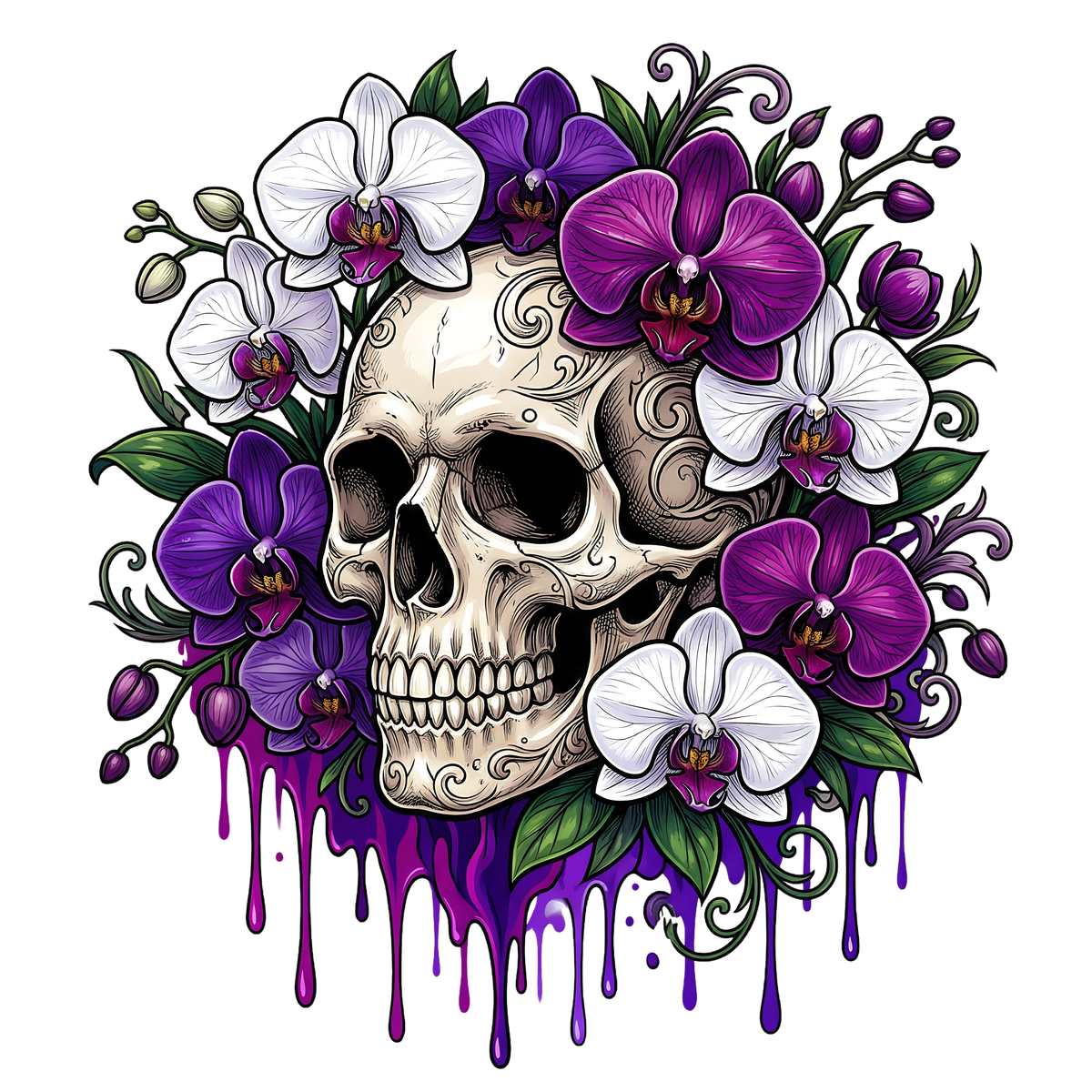 Floral Skull 3 – Bügelbild BB-6012