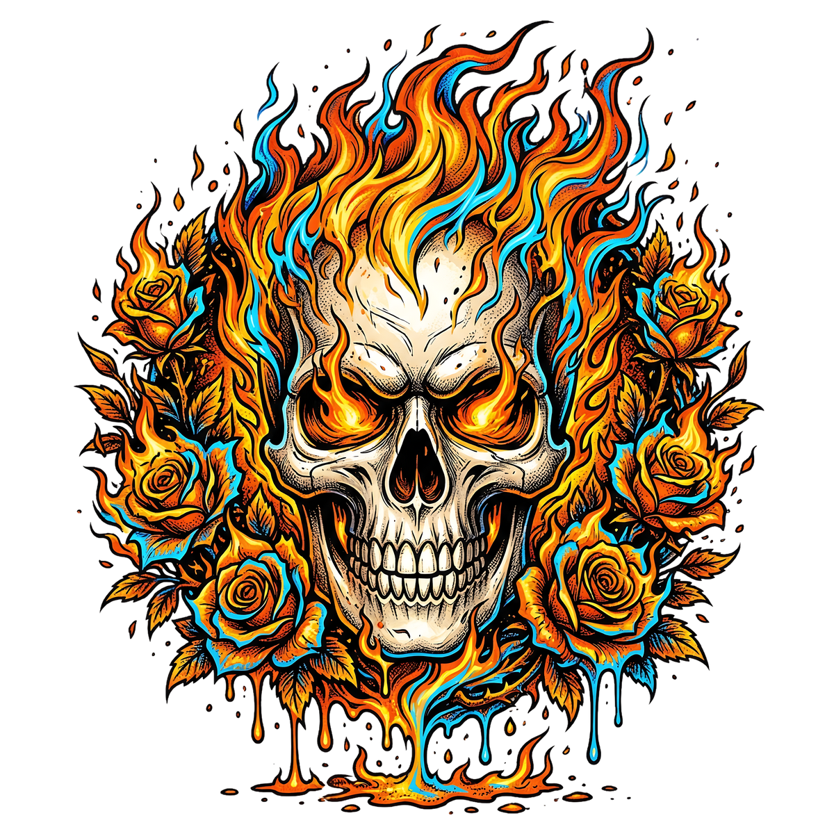 Floral Skull 30 – Bügelbild BB-6039