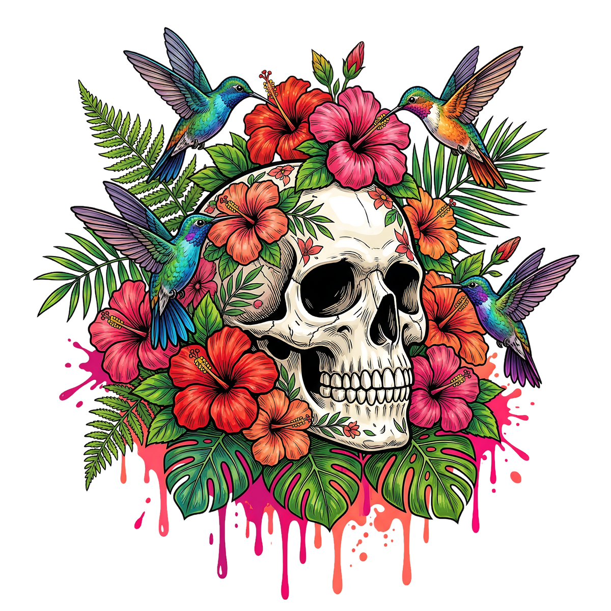 Floral Skull 4 – Bügelbild BB-6013