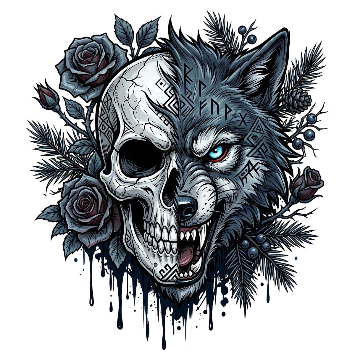 Floral Skull 6 – Bügelbild BB-6015