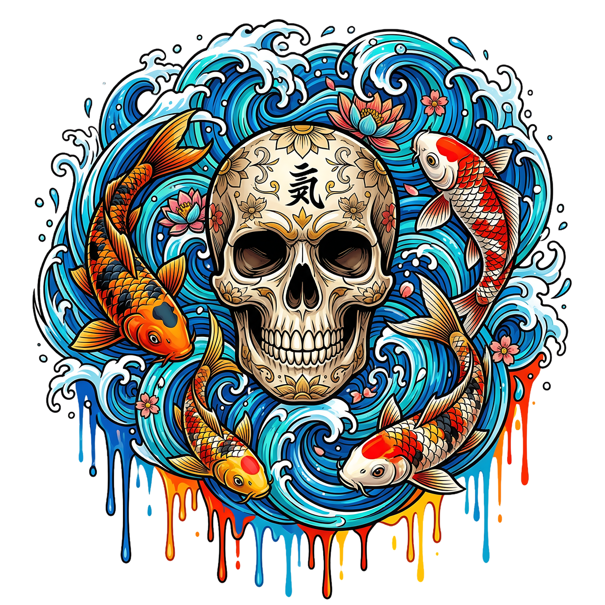 Floral Skull 9 – Bügelbild BB-6018