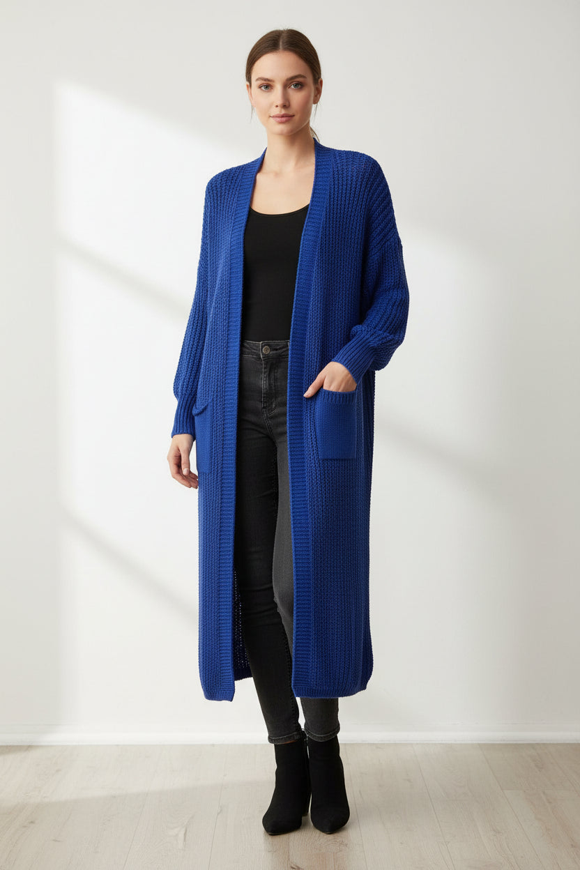 Strick Long Jacke  Cardigan mit Taschen