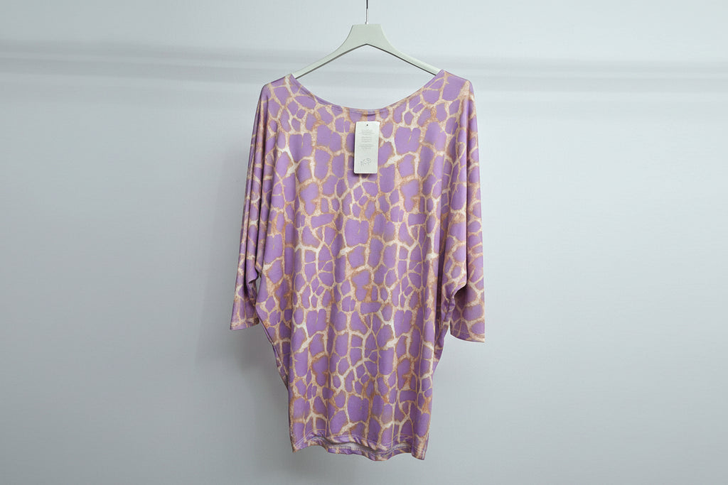 Fledermaus Ärmel-Shirt mit Leo Muster