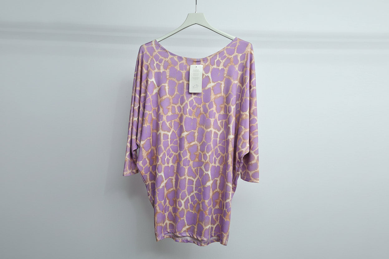 Fledermaus Ärmel-Shirt mit Leo Muster