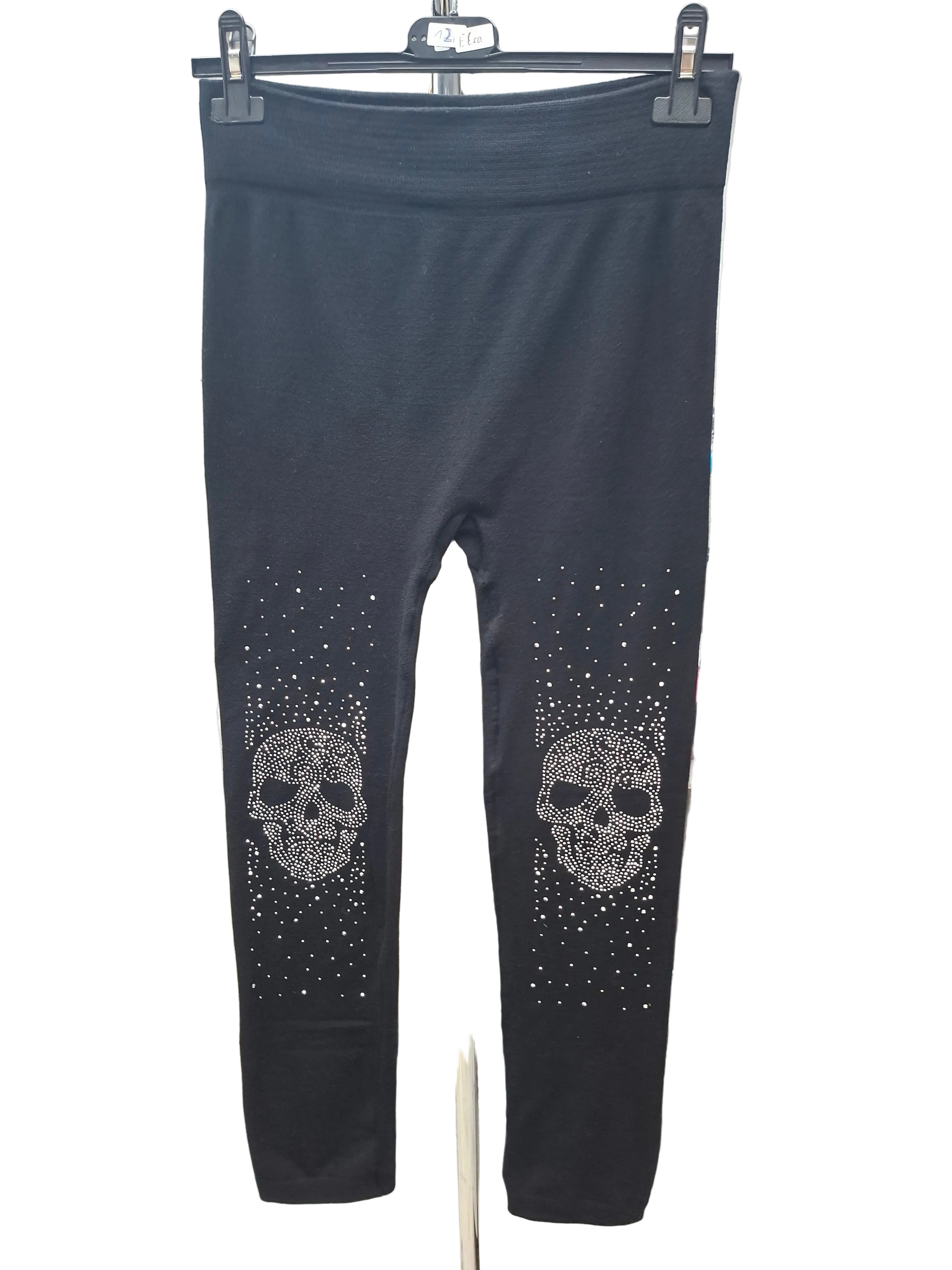 Leggings Hose Skull Elsa Mega Straß auf beiden beinen