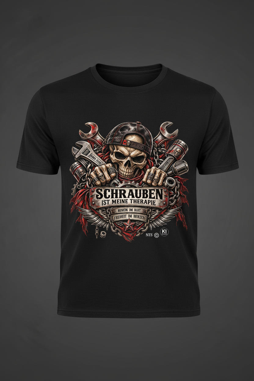 Schrauben ist meine Therapie – Herren T-Shirt Mockup